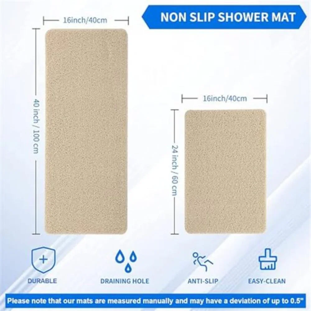Non Slip Bathtub Mat Shower Foot Scrubber Quick Dry Bath Mat for Bathroom Home